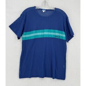 Vintage UCLA Mens Blue Mesh Crew Short Sleeve Shirt Sz L Made in Japan